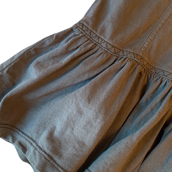 MADEWELL Deep V Peplum Zigzag Stitching Tee - SZ XS Charcoal Gray - Picture 12 of 12